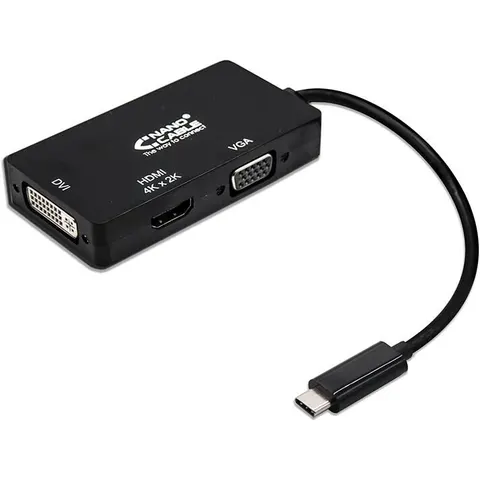 Conversor USB-C Macho -> VGA/DVI/HDMI Hembra - Nanocable – imagen 3