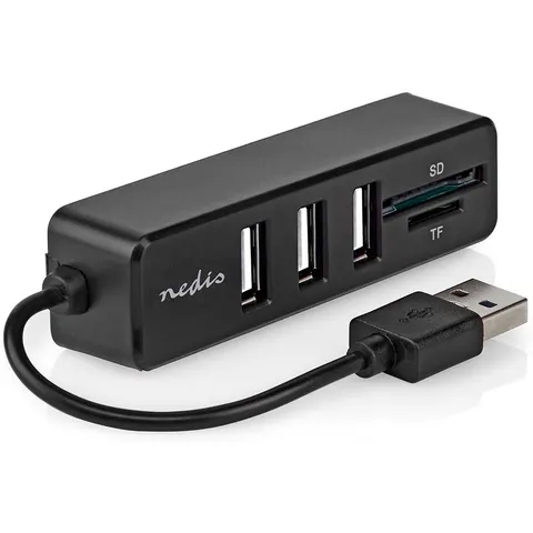 HUB USB 2.0 de 3 puertos con lector de tarjetas SD/microSD - NEDIS – imagen 2