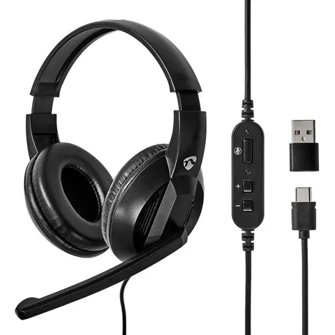 Auriculares USB para PC con Micro (Negro) - NEDIS – imagen 2