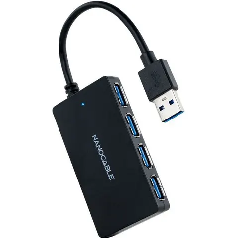 HUB USB 3.0 4 Puertos USB-A (Negro) - Nanocable – imagen 3