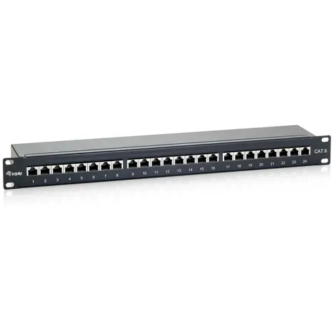 Patch Panel Cat.6 24 Puertos 19" 1U (Negro) - EQUIP – imagen 2