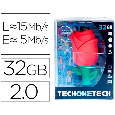Memoria USB Tech One Tech TEC5131-32 - 32GB - Rojo – imagen 3