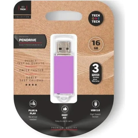 Pendrive 16GB Tech One Tech Basic USB 2.0 - Purpura Claro – imagen 2