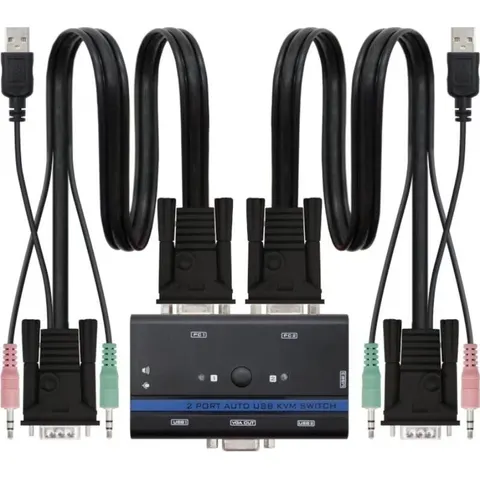 Nanocable KVM SWITCH VGA USB 1U-2PC+CABLE – imagen 3