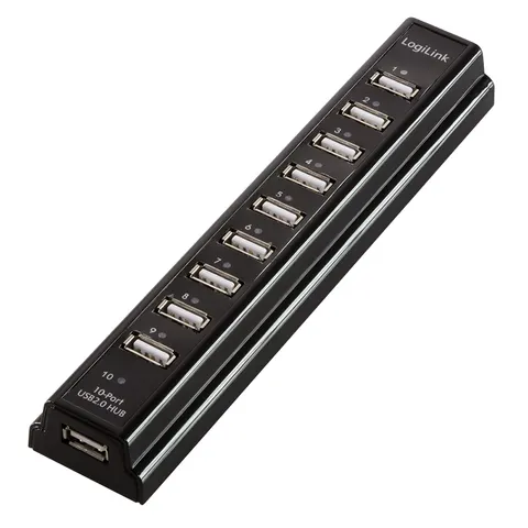 LogiLink UA0096 interface hub USB 2.0 480 Mbit/s Black – image 2