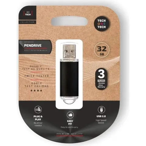 Pendrive 32GB Tech One Tech Basic USB 2.0 - Negro – imagen 2