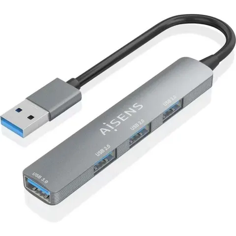 Concentrador USB 3.0 (1xUSB 3.0 3xUSB 2.0) Gris - AISENS – imagen 3
