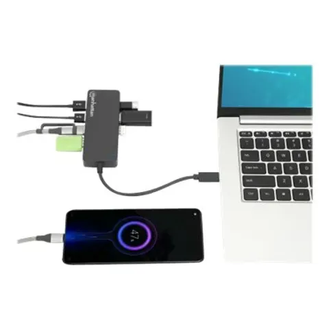 MH 7-Port USB-A Hub C-Stecker – Schwarz – Bild 2