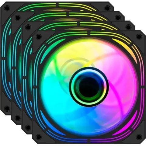 Pack 4x Ventiladores Infinity Pro ARGB 120mm (Negro) - COOLBOX – imagen 2