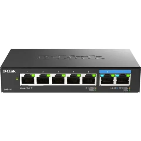 D-LINK DMS-107 - Switch, 7 puertos, Gigabit Ethernet – imagen 4