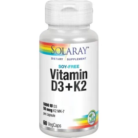 Solaray vitamin d3 & k2 (mk7) 60cap. – imagen 3
