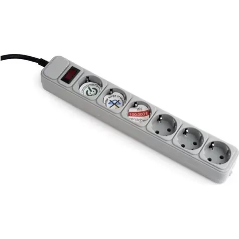 Extensión séxtuple con interruptor blanco (1,8 mts) - GEMBIRD – imagen 3