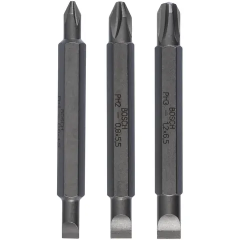 Bosch 3 Piece Double Ended Phillips and Slotted Screwdriver Bit Set – image 3