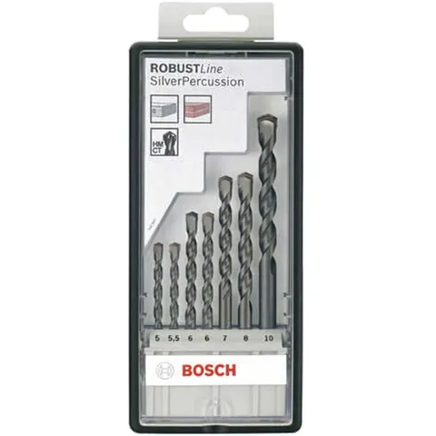 Bosch 7 Piece Silver Percussion Masonry Drill Bit Set – image 2