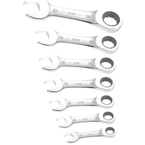 Expert by Facom 7 Piece Midget Ratchet Combination Spanner Set – image 3