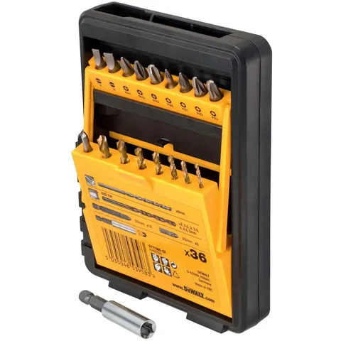 DeWalt 36 Piece Drill and Screwdriver Bit Set in Double Sided Case – image 2