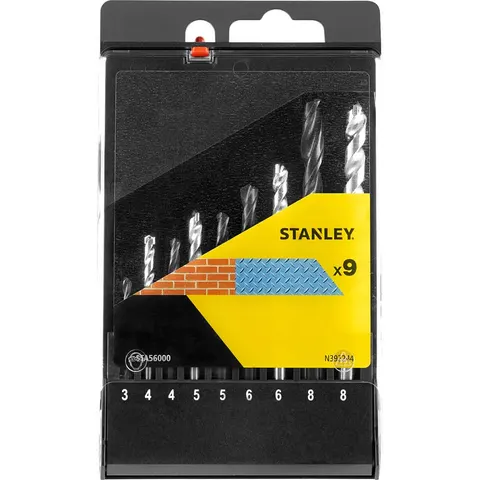 Stanley 9 Piece HSS and Masonry Drill Bit Set – image 2