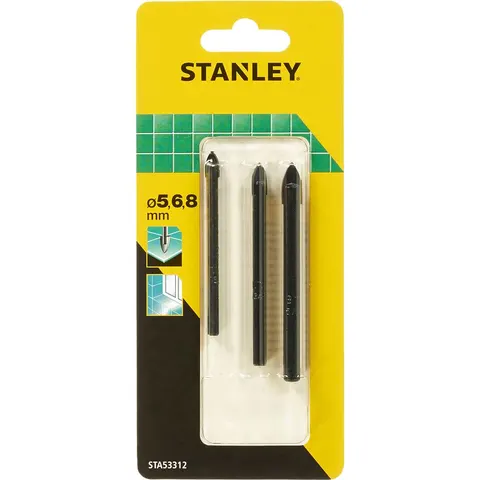 Stanley 3 Piece Glass and Tile Drill Bit Set – image 2
