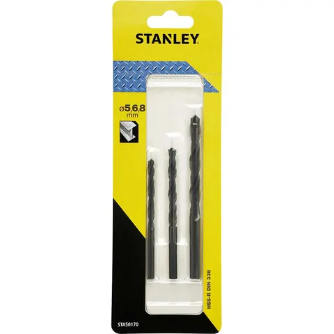 Stanley 3 Piece HSS-R Drill Bit Set – image 2