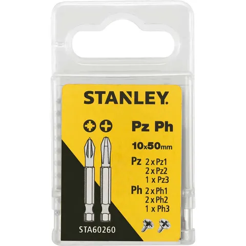 Stanley 10 Piece Pozi and Phillips Screwdriver Bit Set – image 2