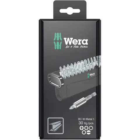 Wera 30 Piece Screwdriver Bit Set for Metal Working – image 2