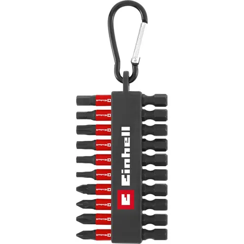 Einhell 10 Piece Impact Screwdriver Bit Set on Snap Hook Carabiner – image 2