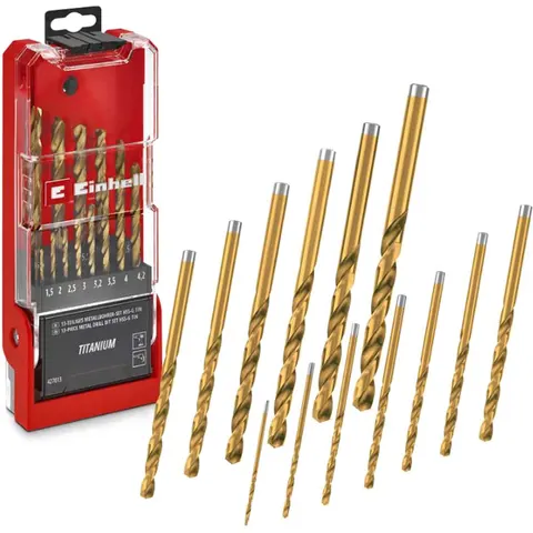 Einhell 13 Piece HSS-G Titanium Coated Drill Bit Set – image 2
