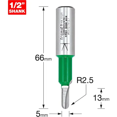 Trend CRAFTPRO Radius Router Cutter – C051AX12TC – image 2