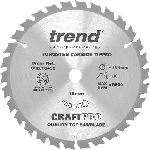 Trend CRAFTPRO Wood Cutting Saw Blade – CSB18430 – image 2