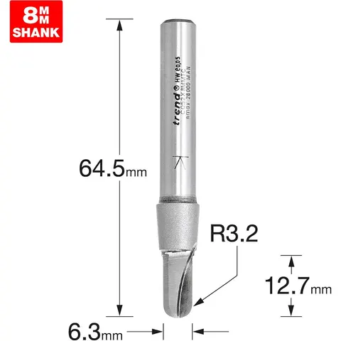 Trend CRAFTPRO Radius Router Cutter – C052X8MMTC – image 2
