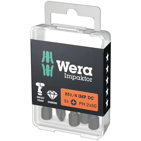Wera 851/1 PH Impaktor Phillips Screwdriver Bits – 8514IMPDCPHDIY – image 2