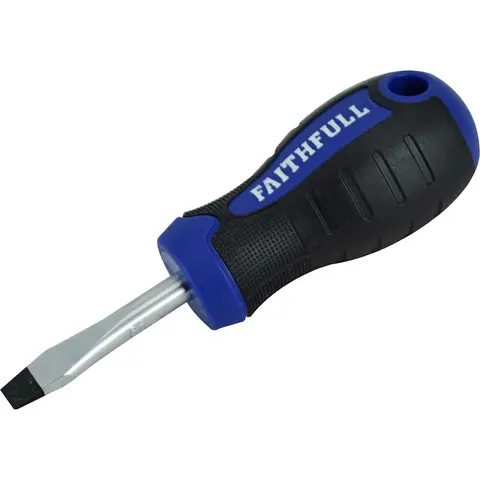 Faithfull Soft Grip Flared Slotted Tip Stubby Screwdriver – image 3