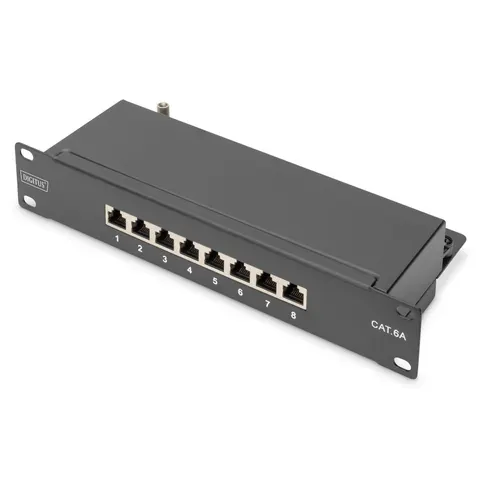 DIGITUS 10, Patch Panel Kat.6A, Klasse E, geschirmt, schwarz – Bild 2