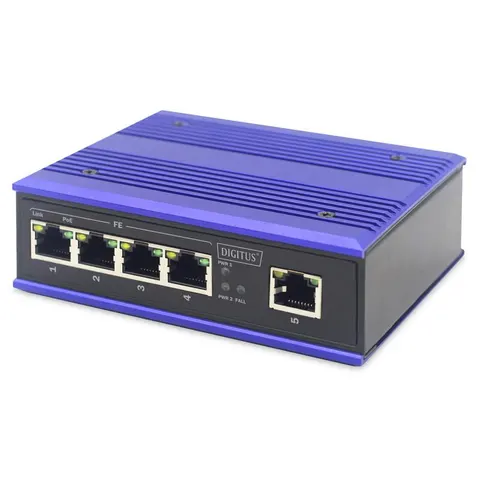 DIGITUS Industrial Fast Ethernet PoE Switch, 4-Port – Bild 2