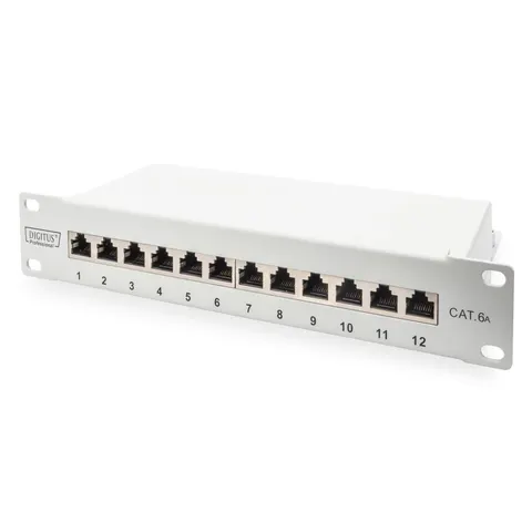 DIGITUS Cat.6A Patch Panel, geschirmt, 12-Port, 10", grau – Bild 2