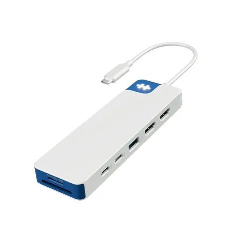 Hyper® HyperDrive Flex 9 Dockingstation Dual 4K HDMI USB-C Hub weiß/blau – Bild 2