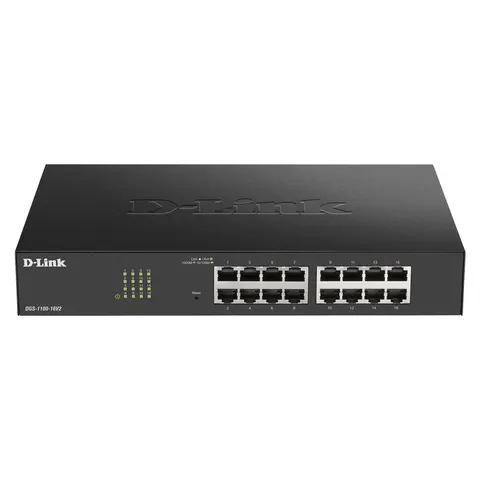 D-Link Gigabit Switch 16-Port Layer2 DGS-1100-16V2/E ; dlink) – Schwarz – Bild 3