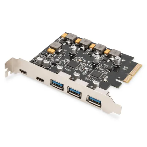 Digitus PCIe Karte 2x USB-C + 3x USB A – Bild 2
