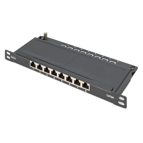 DIGITUS 10, Slim Patch Panel Kat.6A, 0,5 HE, geschirmt – Bild 2