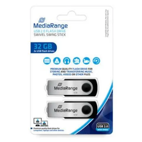 MediaRange USB-Stick 32GB USB 2.0 Flexi 2er-Pack – Bild 3