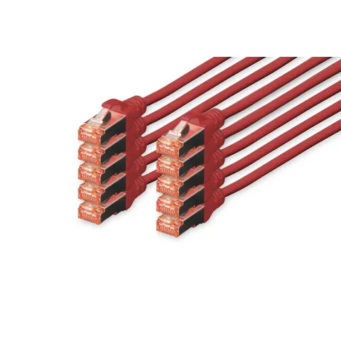 DIGITUS Patchkabel Kat. 6, S/FTP, 1,0 m, rot, Set – Bild 3