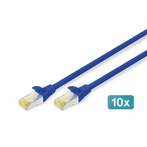 DIGITUS Patchkabel, Kat. 6A, S/FTP, 2,0 m, blau, Set – Bild 3