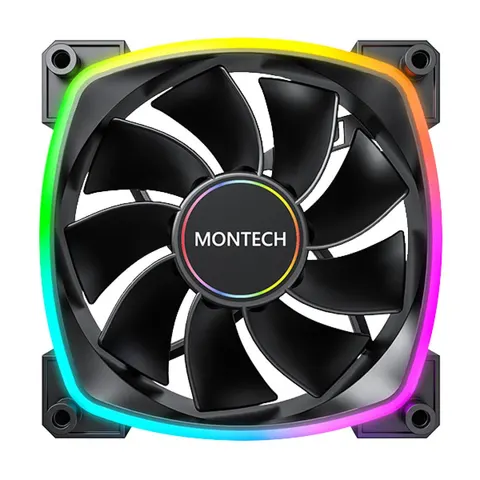 Montech Lüfter RX140 PWM, 140mm, Schwarz – Bild 2