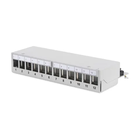 DIGITUS Patchpanel 1HE 12-Port Modular Desktop SOHO grau – Bild 2