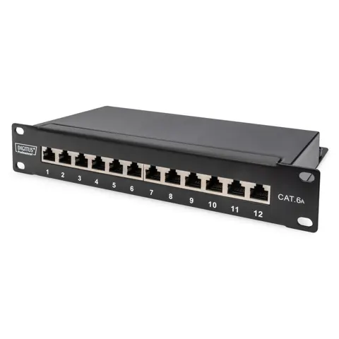 DIGITUS Cat.6A Patch Panel, geschirmt, 12-Port, 10",schwarz – Bild 2