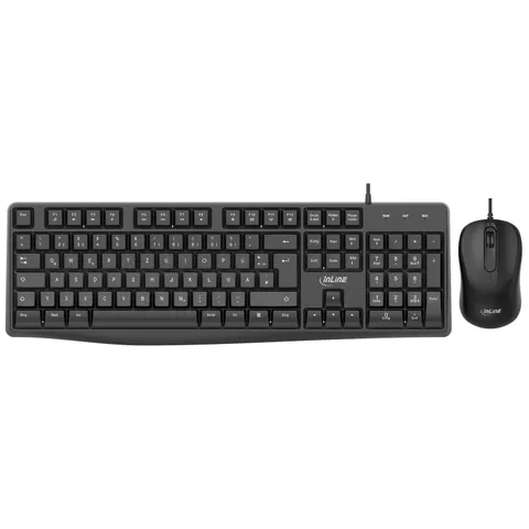 InLine® Basic Desktop II, Tastatur-Maus Set, USB-Kabel, Standard DE Layout – Schwarz – Bild 2