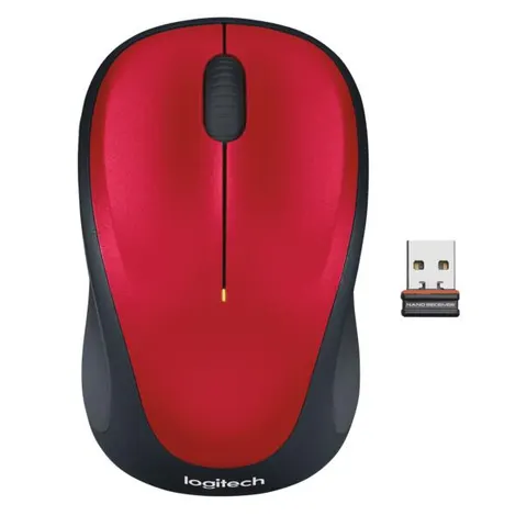 Logitech M235 Wireless Maus – Rot – Bild 2