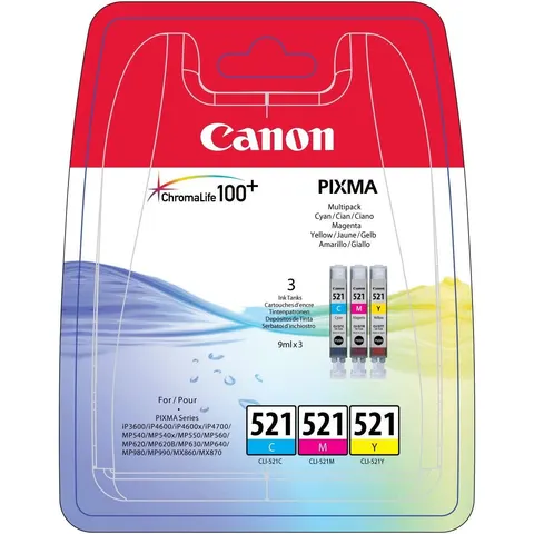 Canon CLI-521C/M/Y - 3-farbig - Druckerpatrone - Multipack – CLI521CMY – Bild 2