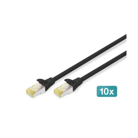 DIGITUS Patchkabel, Kat. 6A, S/FTP, 0,25 m, schwarz, Set – Bild 2