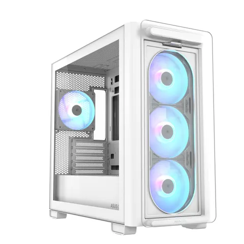 ASUS A23 PLUS TG ARGB microATX PC Gehäuse, weiß – Bild 2